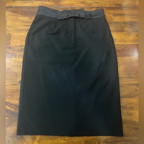 NWOT! CELINE Paris | Black Wool Pencil Skirt with Bow Tie Waist | Size 38 EU - Picture 1 of 12